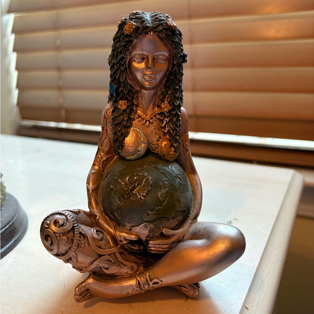 Small Bronze-Tone Earth Goddess Figurine – Home Art Figurine